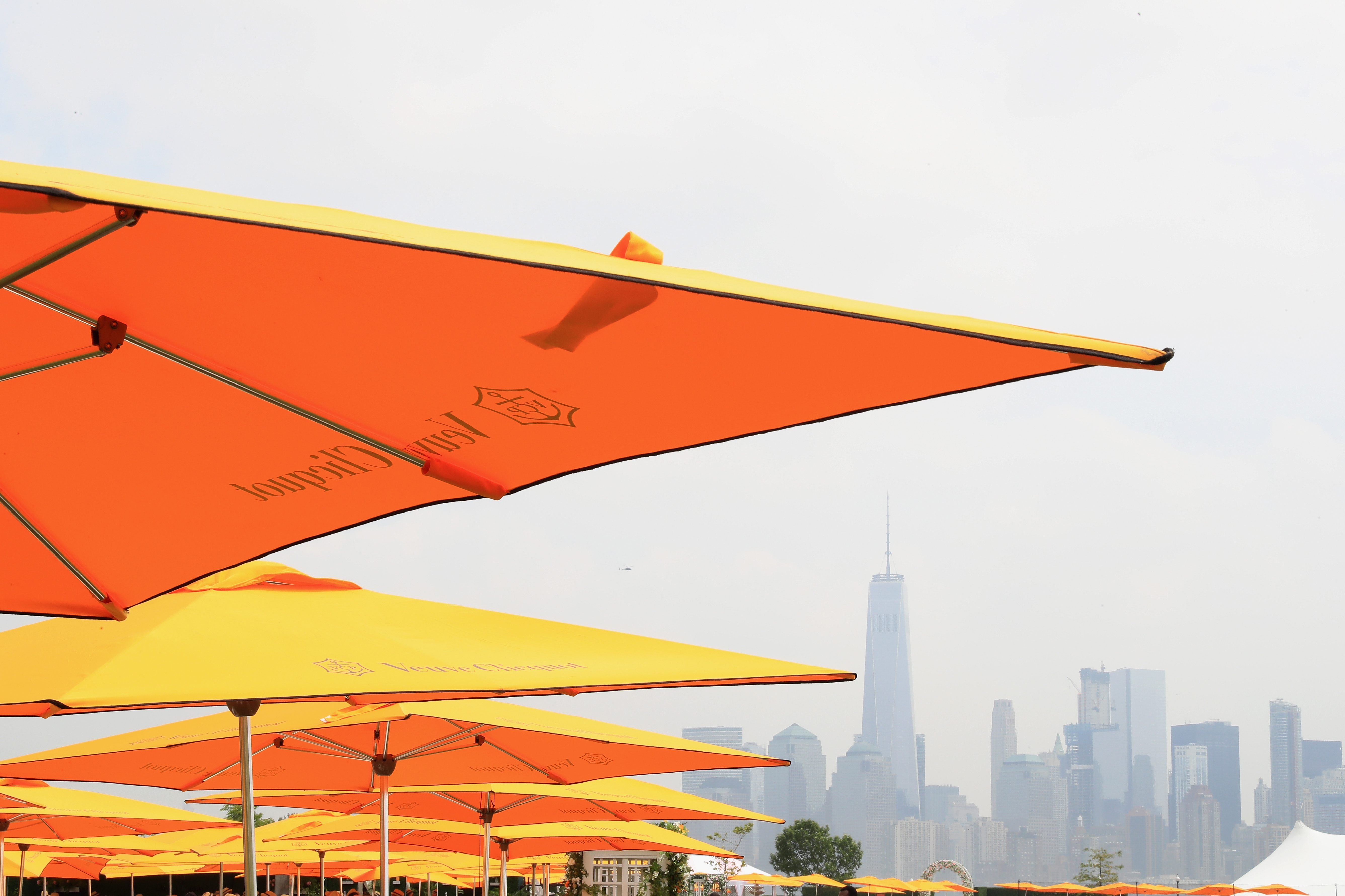 JERSEY CITY, NJ - JUNE 04:  Veuve Clicquot signage on display at the Ninth Annual Veuve Clicquot Polo Classic at Liberty State Park on June 4, 2016 in Jersey City, New Jersey.  (Photo by Neilson Barnard/Getty Images for Veuve Clicquot)