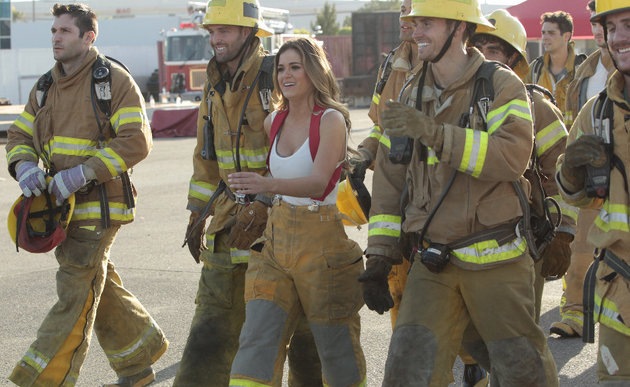 THE BACHELORETTE - "Episode 1202" - Twenty anxious men look to get their love story with JoJo off to a good start. The the first group date give ten lucky bachelors a chance to see sparks fly when they head for a firefighting training facility, where one of the guys might need saving himself. JoJo and Derek get to pick their own adventure, and they choose a romantic picnic by the Golden Gate Bridge in San Francisco. Six bachelors get a dream date to ESPN's popular "SportsNation" with hosts Max Kellerman and Marcellus Wiley. They are sure they will be able to help JoJo find a perfect match, but Chad seems determined to "shock and awe" all the way up to the rose ceremony, on "The Bachelorette," MONDAY, MAY 30 (8:00-10:01 p.m. EDT), on the ABC Television Network. (ABC/Rick Rowell) JAMES F., ROBBY, JOJO FLETCHER, LUKE