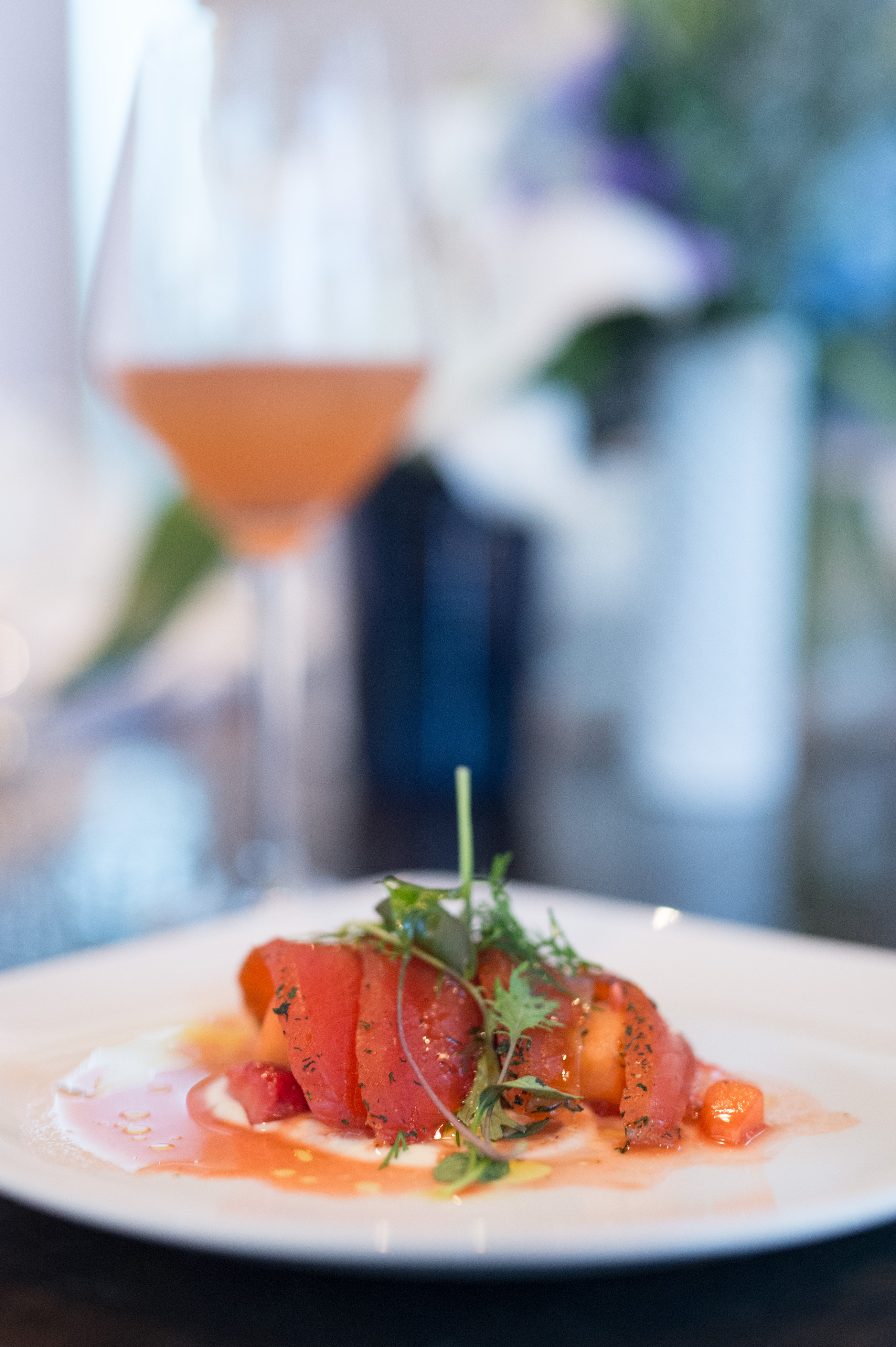 Strawberry Aigre-Doux with Wild Marinated Salmon